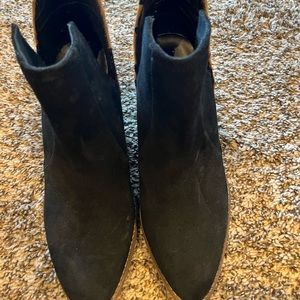 Black and leopard ankle boots